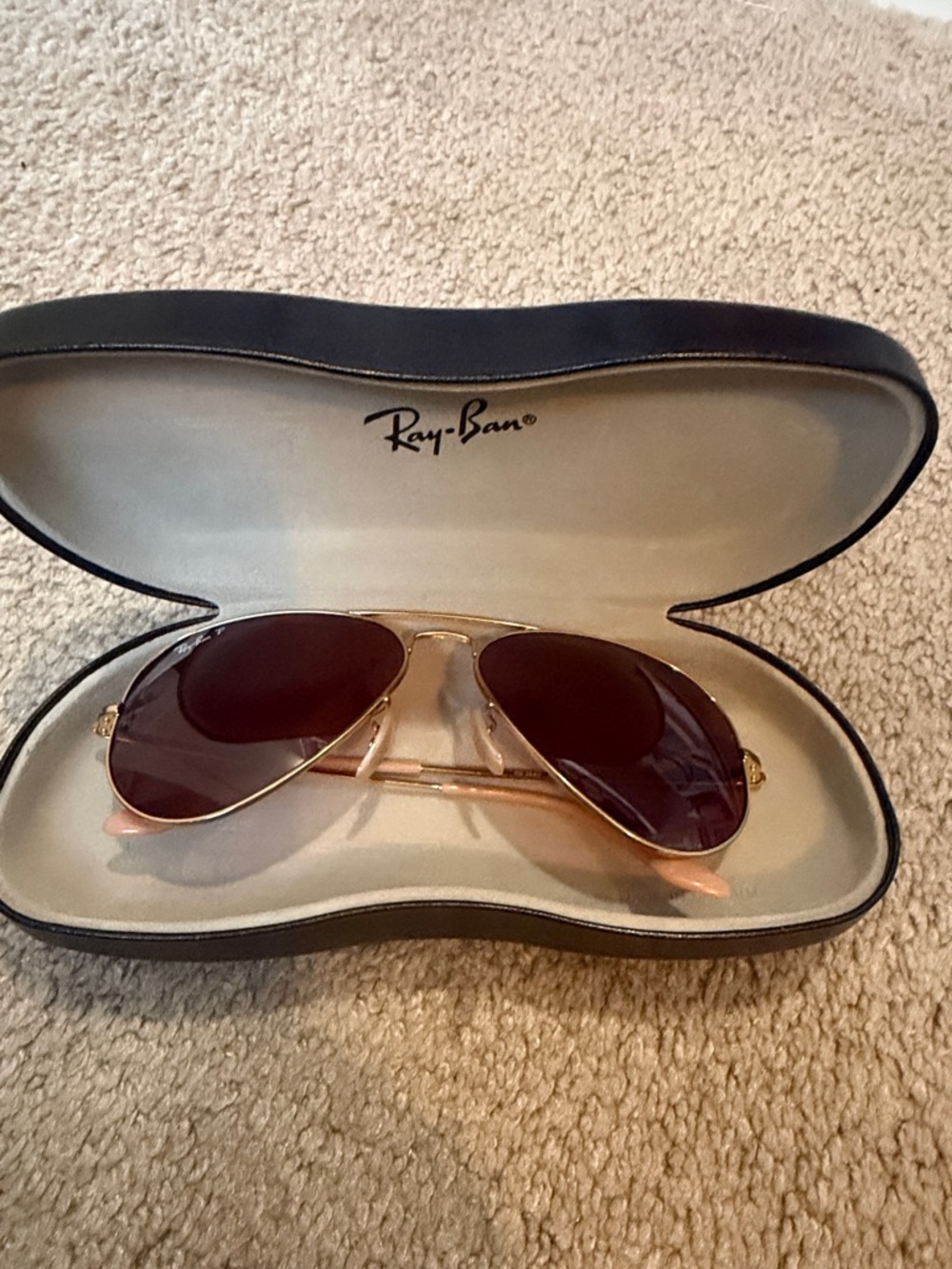 Ray-Ban Gold Frame Sunglasses with Brown Lenses